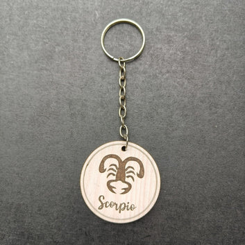 Zodiac-themed wooden keychains : Libra Scorpio Sagittarius