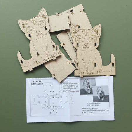 DIY Pen stand : Cat design