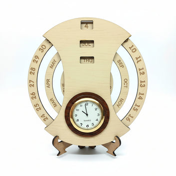 Life Time Calendar with clock : Size 8 inch
