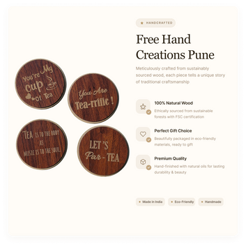 Coaster Set with tea quotes