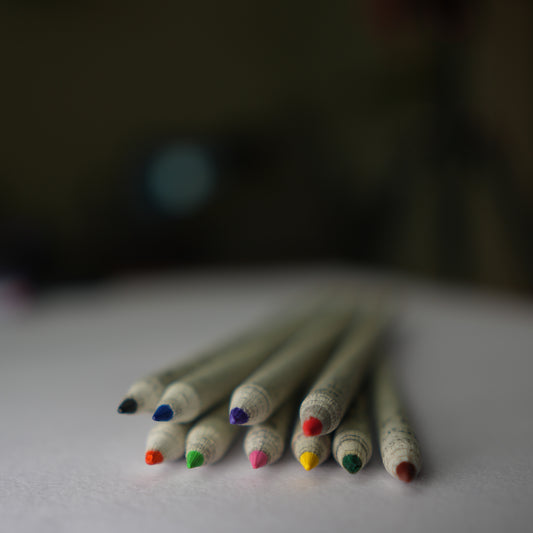 Coloured Newspaper Pencil (set of 10)
