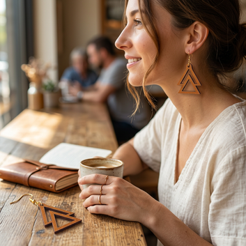 Wooden ear rings