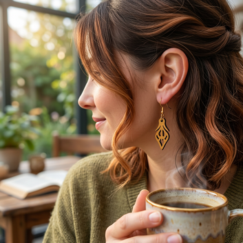 Wooden ear rings
