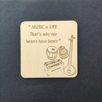 Music theme Fridge Magnet : Instruments with quote
