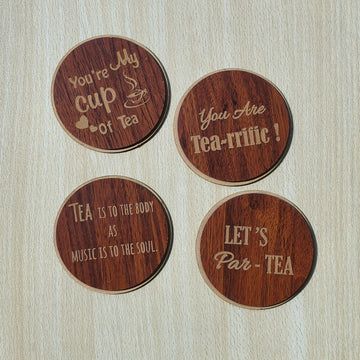 Coaster Set with tea quotes