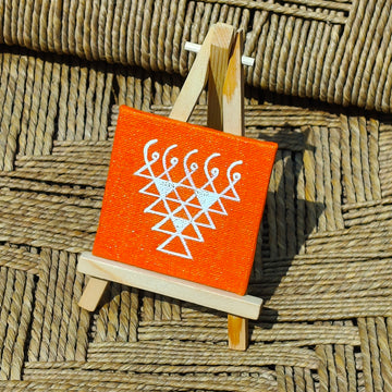 Canvas painting with mini easel stand
