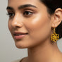 wooden ear ring :Yellow