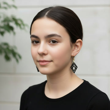 Wooden Ear ring : Black