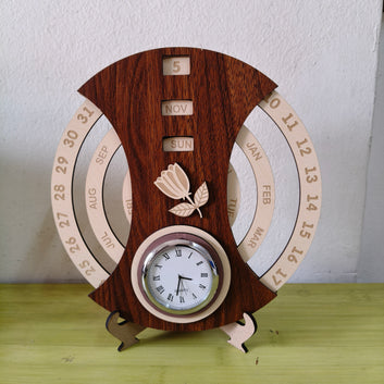 Walnut Clock : Life Time Calendar