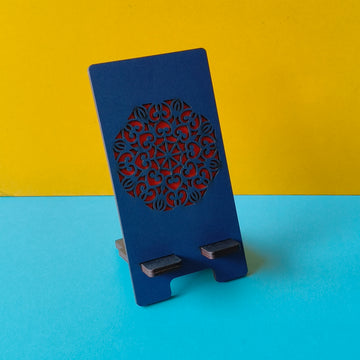 Mobile stand with mandal art design