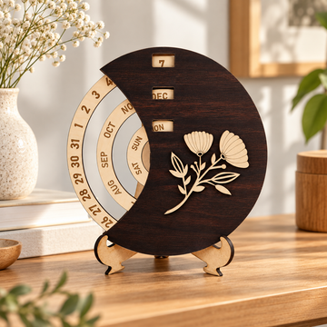 Ebony Floral : Life Time Calendar : 6 inch