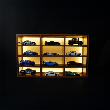 1:64 Wooden Car Organizer/Display with Led